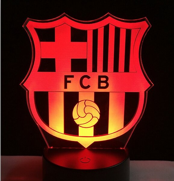 Beling 3D lampa, FCB Barcelona,futbalový darček,16 farebná S337