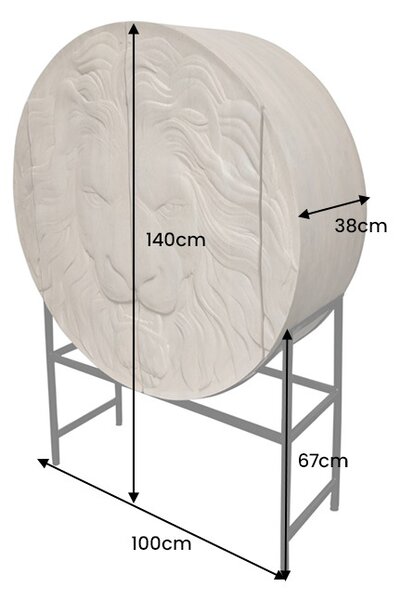 Dizajnová vysoká komoda Hergus 140 cm biele mango