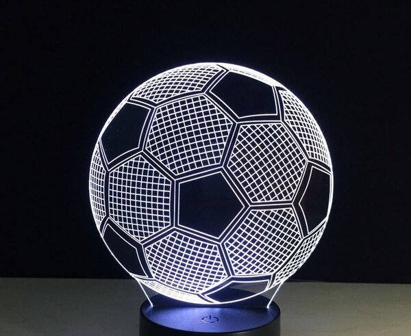 Beling 3D detská LED lampa, futbalova Lopta, futbalový darček , 16 farieb S46