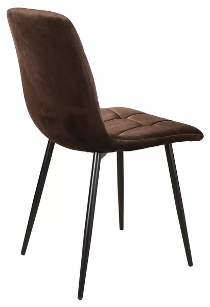 Signal MILA VELVET jedálenská stolička, ČIERNY RÁM/HNEDÁ BLUVEL 48