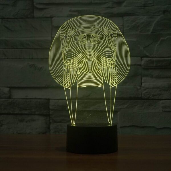 Beling 3D lampa, Mrož, 7 farebná S393