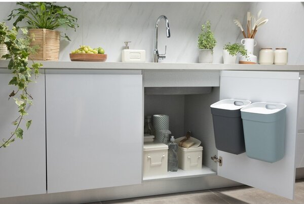 Tmavosivý odpadkový kôš na triedený odpad z recyklovaného plastu 10 l Ready To Collect – Curver