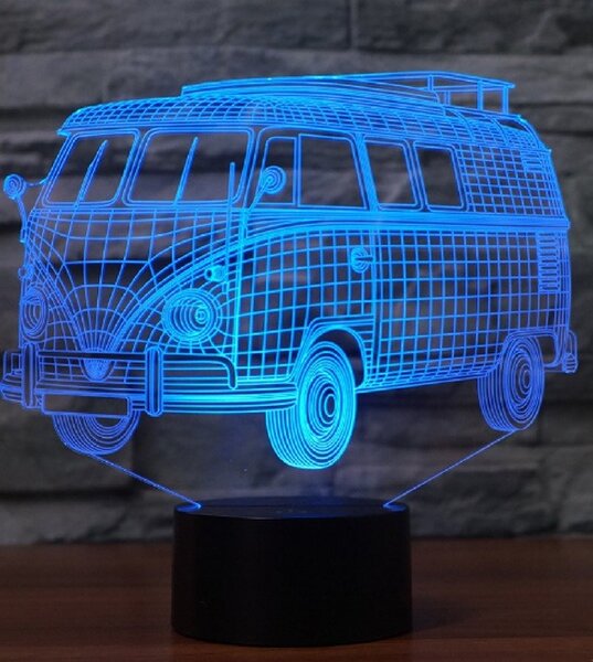 Beling 3D lampa, Volkswagen old van, 7 farebná S390