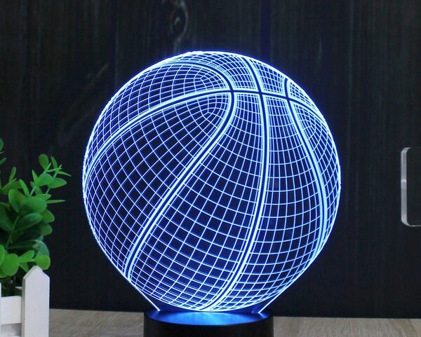 Beling 3D lampa, Basketbal, 7 farebná S383