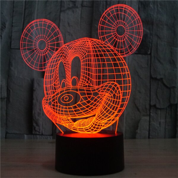 Beling 3D lampa, Mickey mouse, 7 farebná S398