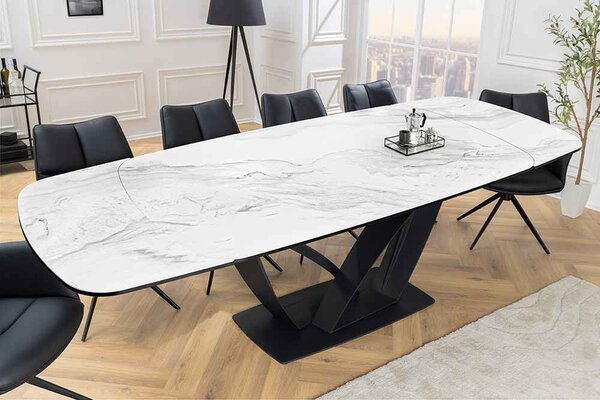 Rozťahovací keramický stôl Vallerina 180-220-260 cm biely