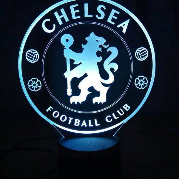 Beling 3D lampa, 3D lampa Chelsea,futbalový darček,16 farebná S204