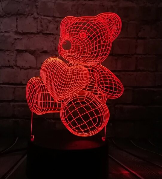 Beling 3D lampa, Macík Ted, 7 farebná S369