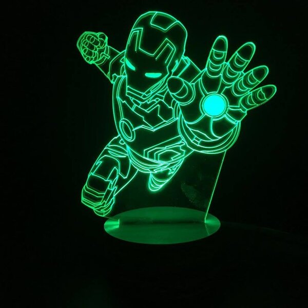 Beling 3D lampa, Iron Man, 7 farebná S351