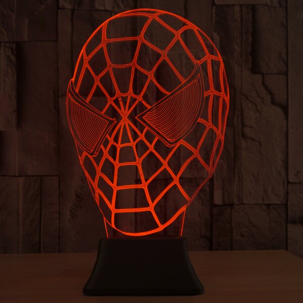 Beling 3D lampa, Spider Man maska, 7 farebná S346