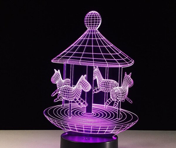 Beling 3D lampa, Kolotoč, 7 farebná S333