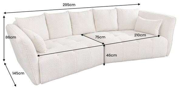 Dizajnová sedačka Wellington 295 cm béžová