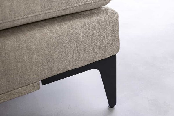 Dizajnová rohová sedačka Sashanique 313 cm taupe zamat - pravá
