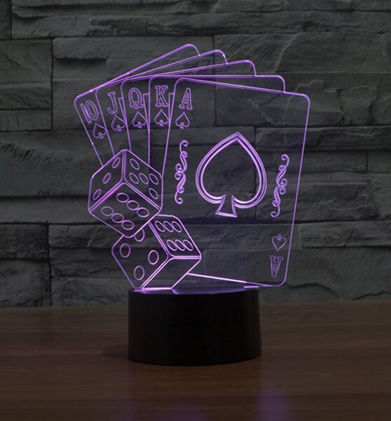 Beling 3D lampa, Karty, 7 farebná S334
