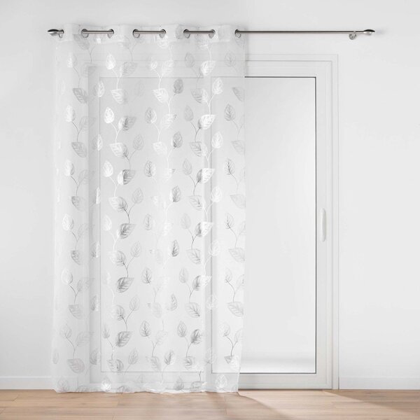 Záclona v bielej a striebornej farbe 140x280 cm Edelia – douceur d'intérieur