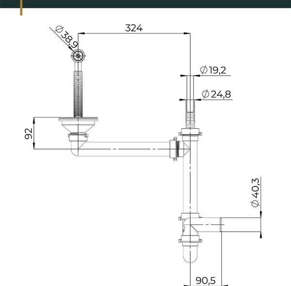Sink Quality Ferrum, kuchynský granitový drez 605x495x210 mm + chrómový sifón, biela, SKQ-FER.W.5KBO.X