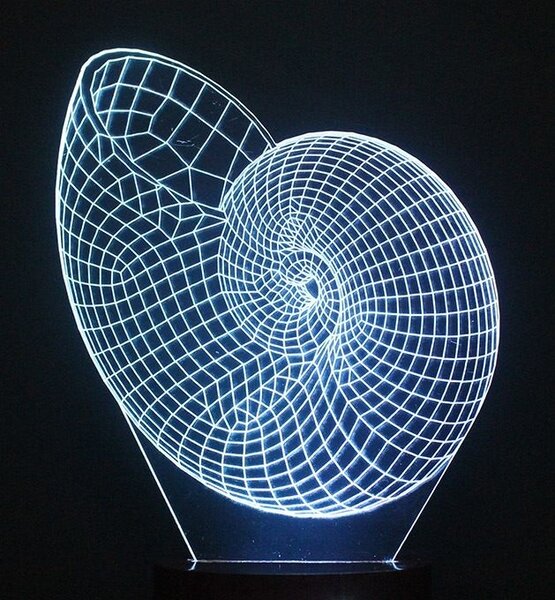 Beling 3D lampa, Mušľa, 7 farebná S322
