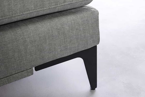 Dizajnová rohová sedačka Sashanique 313 cm sivý zamat - pravá