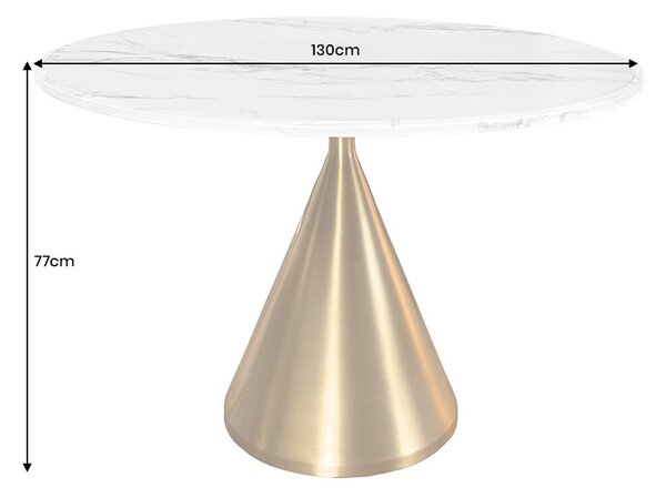 Okrúhly jedálenský stôl Amira 130 cm biely