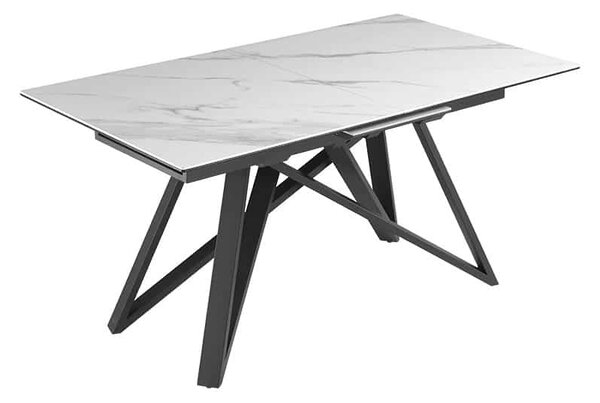 Rozťahovací keramický stôl Callen 160-200cm biely mramor