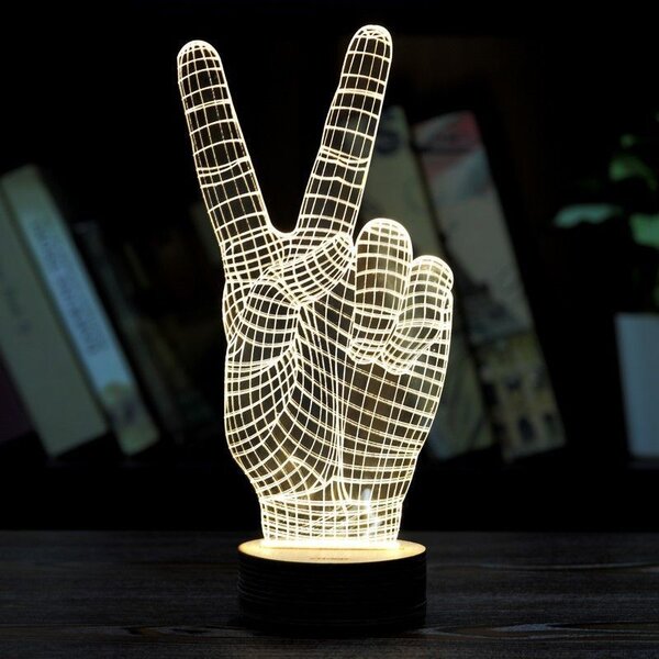 Beling 3D lampa, Peace-mier, 7 farebná S312