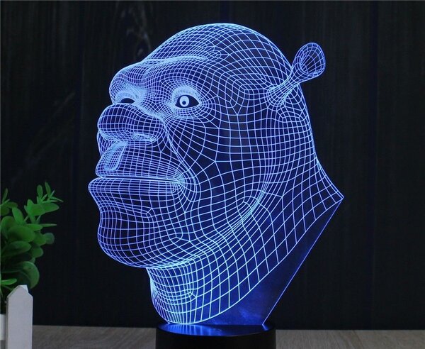 Beling 3D lampa, Shrek, 7 farebná S321