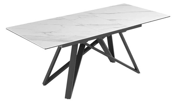 Rozťahovací keramický stôl Callen 160-200cm biely mramor