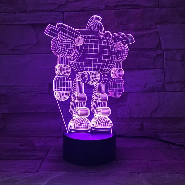 Beling 3D lampa, Robot, 7 farebná S298