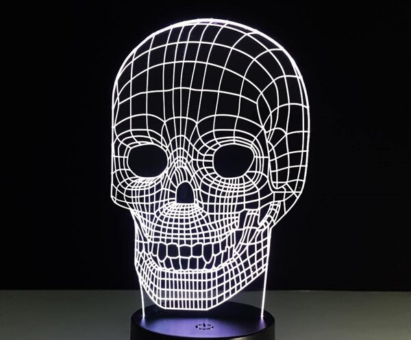 Beling 3D lampa, Lebka, 7 farebná S320