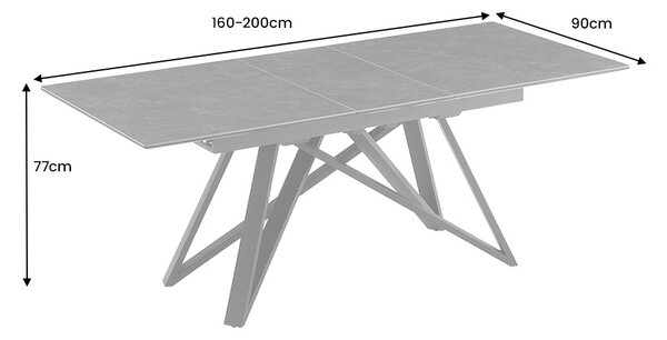 Rozťahovací keramický stôl Callen 160-200cm grafit