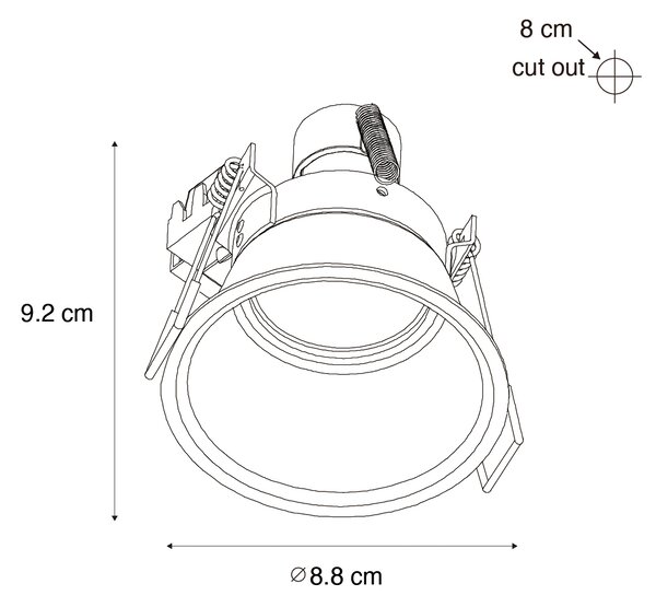 Inteligentné zapustené bodové svietidlo biele IP44 vr. Wifi GU10 50mm - Dept