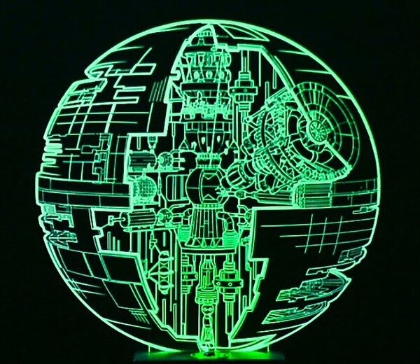 Beling 3D lampa, Death Star 2, 7 farebná S289