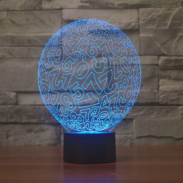 Beling 3D lampa, Lopta s čísel,futbalový darček,16 farebná S278