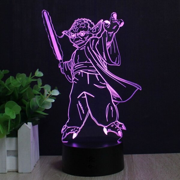 Beling 3D lampa, Yoda 2, 7 farebná S276