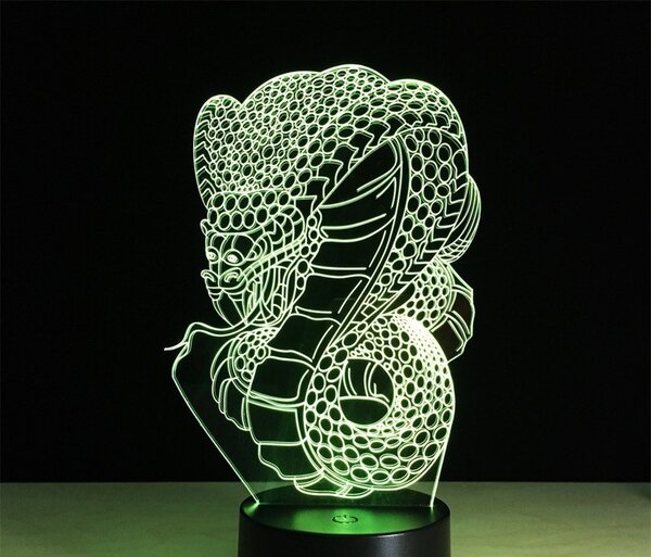 Beling 3D lampa, Had, 7 farebná S281