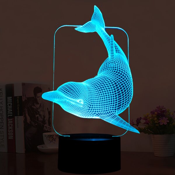 Beling 3D lampa, Delfín 2, 7 farebná S268