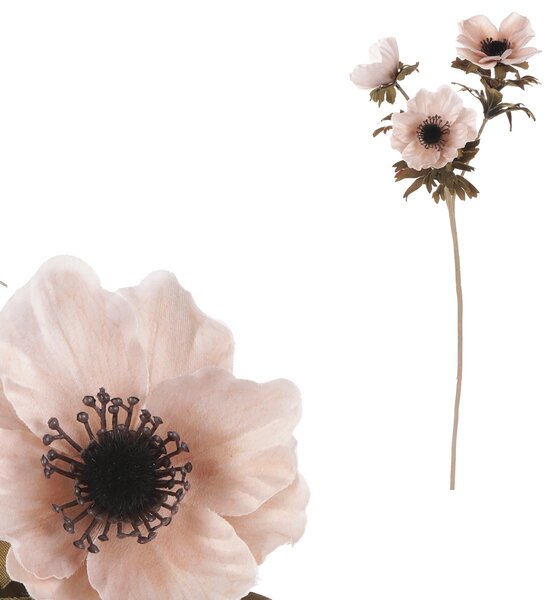 Umelá kvetina Anemónka krémová, 3 kvety, 56 x 17 cm