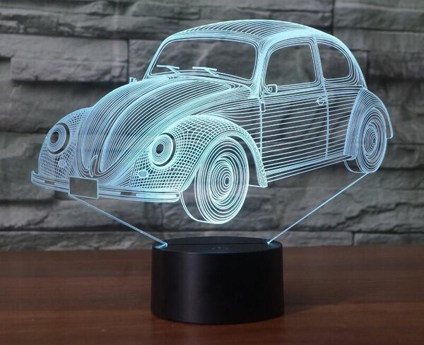 Beling 3D lampa, Volkswagen chrobák, 7 farebná S252