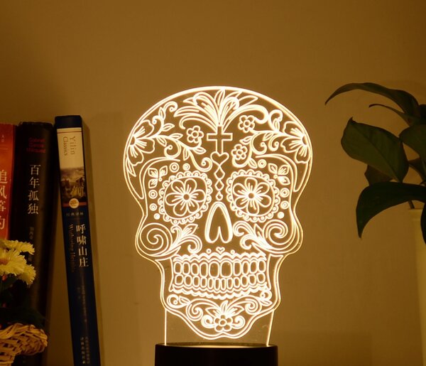Beling 3D lampa, Lebka 2, 7 farebná S254