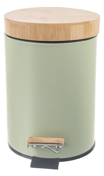 Svetlozelený nášľapný kovový odpadkový kôš 5 l Greenish – Orion