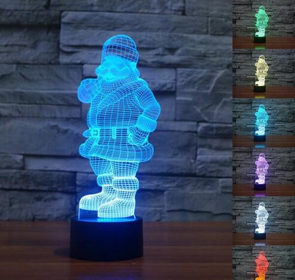 Beling 3D lampa, Mikuláš, 7 farebná S248