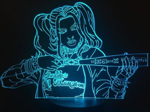 Beling 3D lampa, Harley Quinn, 7 farebná S231