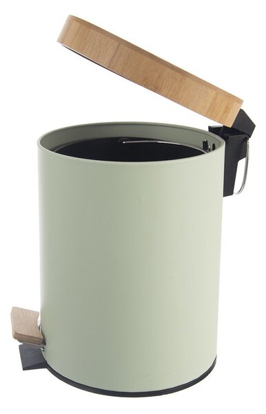 Svetlozelený nášľapný kovový odpadkový kôš 5 l Greenish – Orion