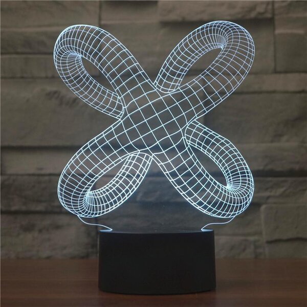 Beling 3D lampa, Twisted knot, 7 farebná S232
