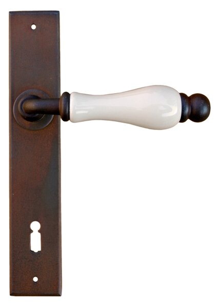 GALBUSERA Kovaná kľučka 5-10 - PZ, 72 mm, porcelán D5, antická čierna