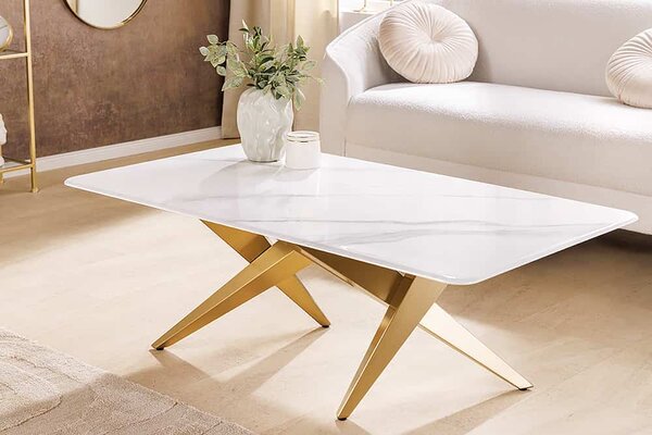 Keramický konferenčný stolík Zephyra 130 cm biely