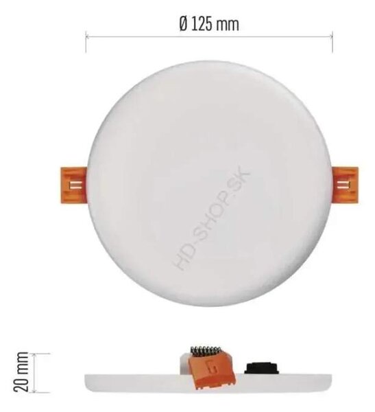 Vodeodolný LED panel VIXXO 125mm, kruhový vstavaný biely, 10W neutr. b., IP65 (ZV1132)