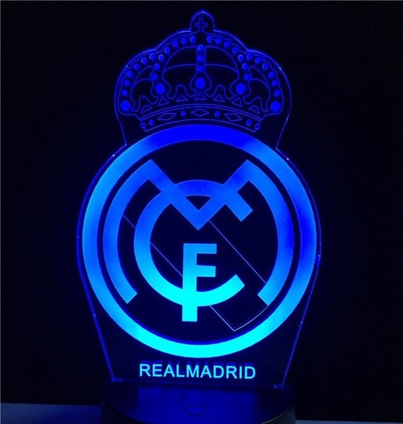 Beling 3D detská LED lampa, Real Madrid , futbalový darček , 16 farieb S51