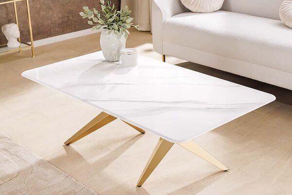 Keramický konferenčný stolík Zephyra 130 cm biely