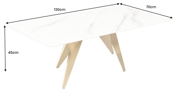 Keramický konferenčný stolík Zephyra 130 cm biely